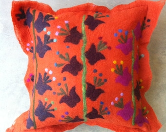 ON SALE - orange tulip pillow