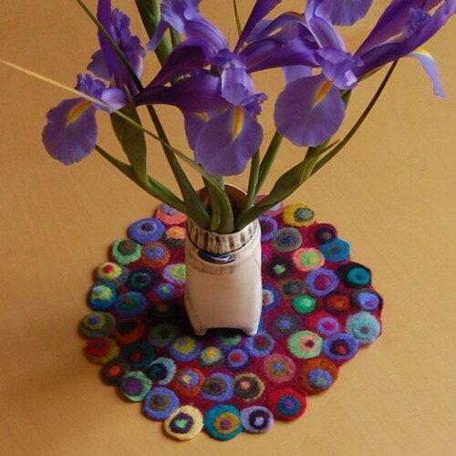 Small Round Table Runner With Lots of Dots Etsy