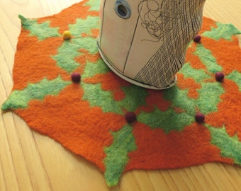 orange holiday table mat