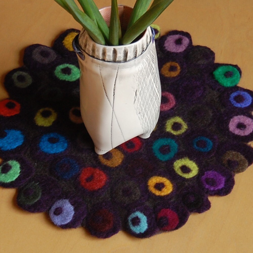 Small round table runner with lots of dots Etsy
