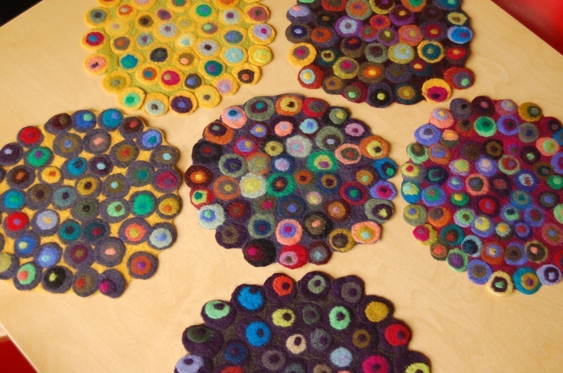 Small Round Table Runner With Lots of Dots Etsy