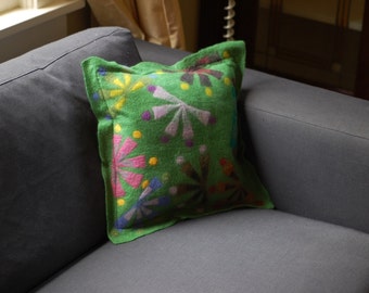 green fan pillow
