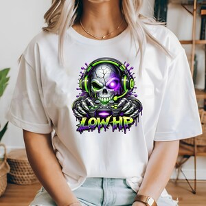 skull gaming , Gaming Skull PNG Neon Drip Headset Controller Dark Graffiti Clipart image 4