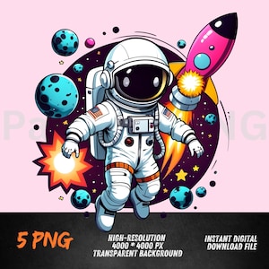 Astronauta de hip-hop colorido PNG, clipart de arte callejero espacial, ilustración de astronauta de neón, descarga digital, gráfico espacial genial, arte espacial urbano