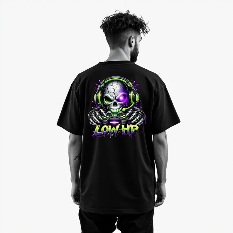 skull gaming , Gaming Skull PNG Neon Drip Headset Controller Dark Graffiti Clipart image 10