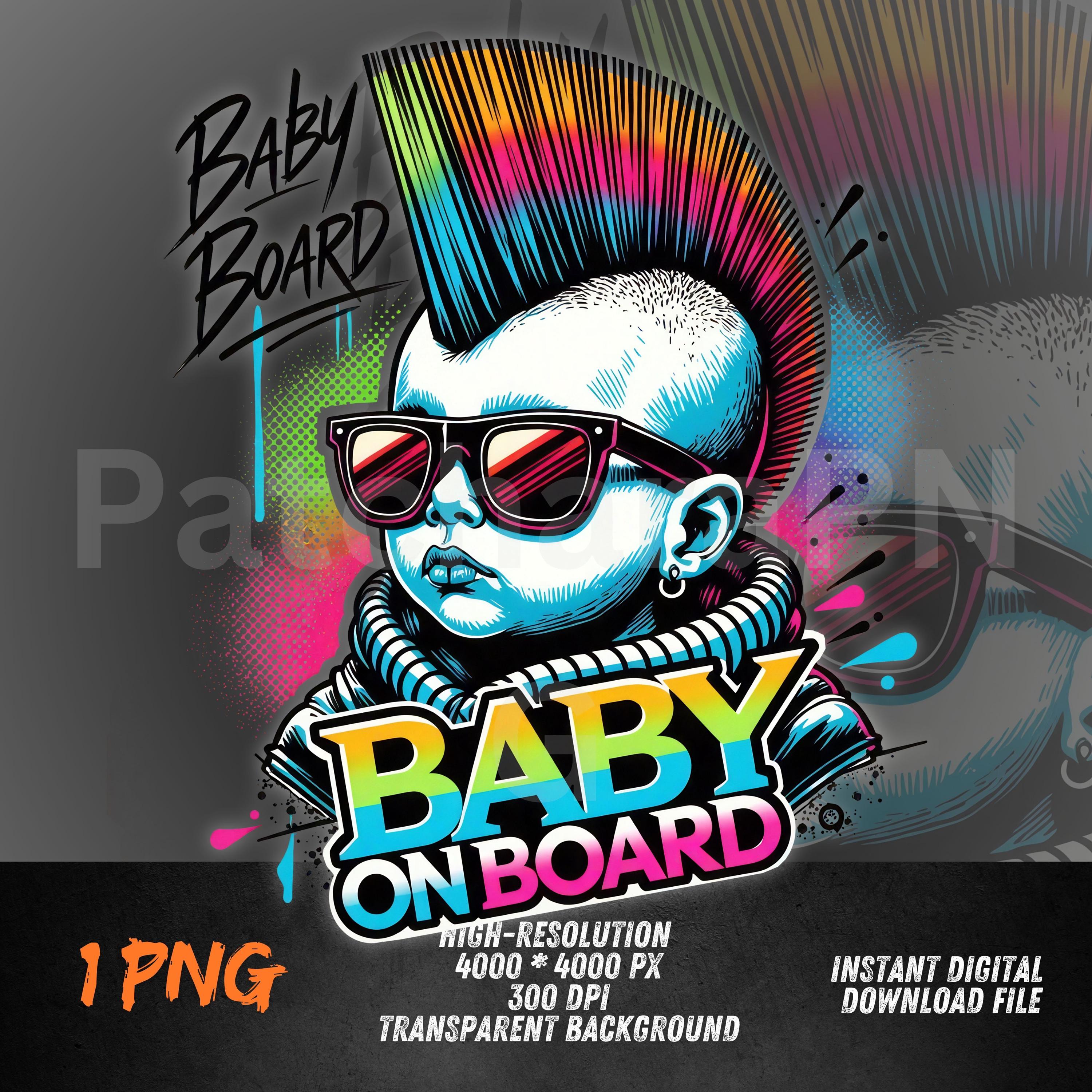 Punk Baby on Board PNG, Streetwear Clipart (digital Download) - Etsy