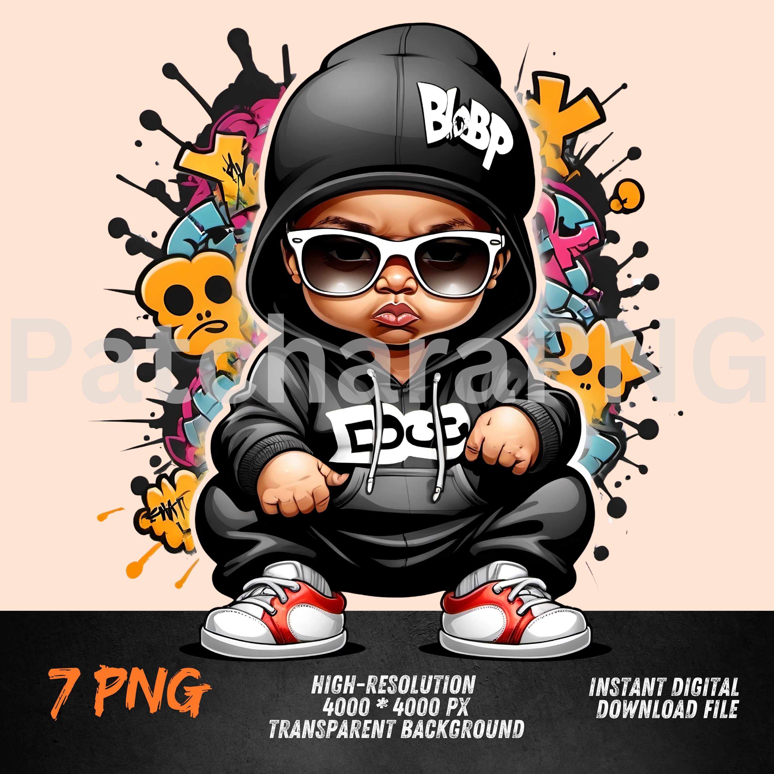 Hip-hop Baby PNG in Cool Hoodie | Graffiti Streetwear Cartoon | DTF,  Sublimation, Sticker Clipart - Etsy, image size:3000x3000