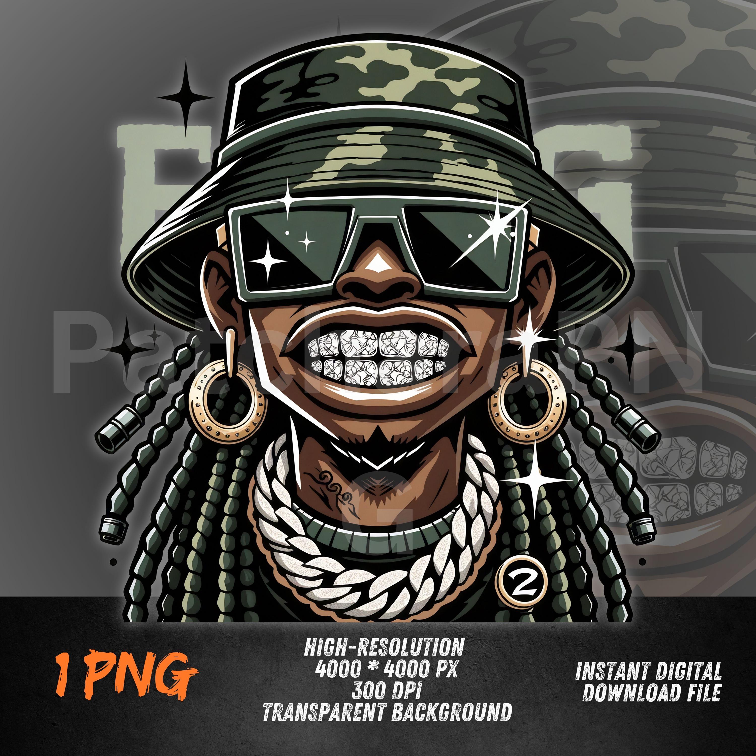 Bling Simple Drawing Rapper Rapper Bling PNG | Hip Hop Graffiti Style Clipart for DTF, Sublimation ...