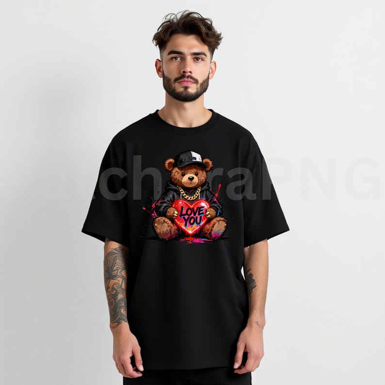 Hip Hop Bear With LOVE YOU Heart | Graffiti Streetwear Design ...