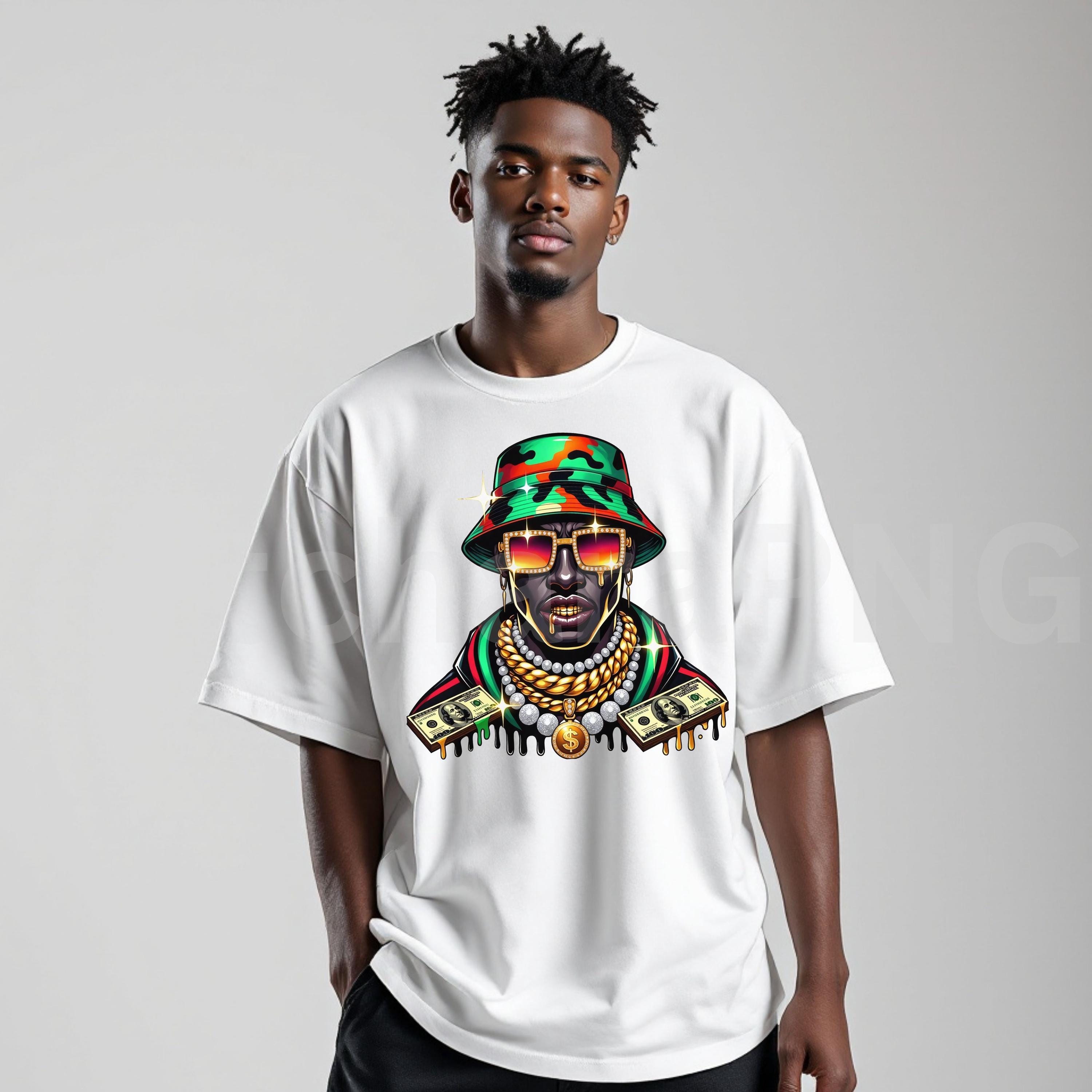 Urban Rapper Design Hip Hop Hustle PNG – Dripping Gold Urban Rapper Design for DTF Shirts ...