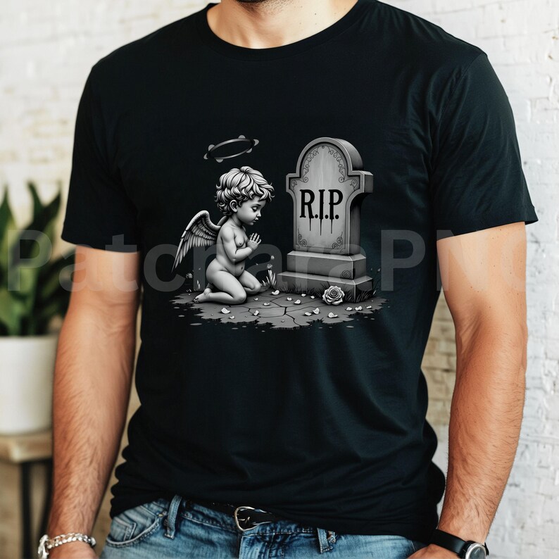 Sad Angel Grave PNG | RIP Tombstone Clipart With Praying Angel | Grief ...