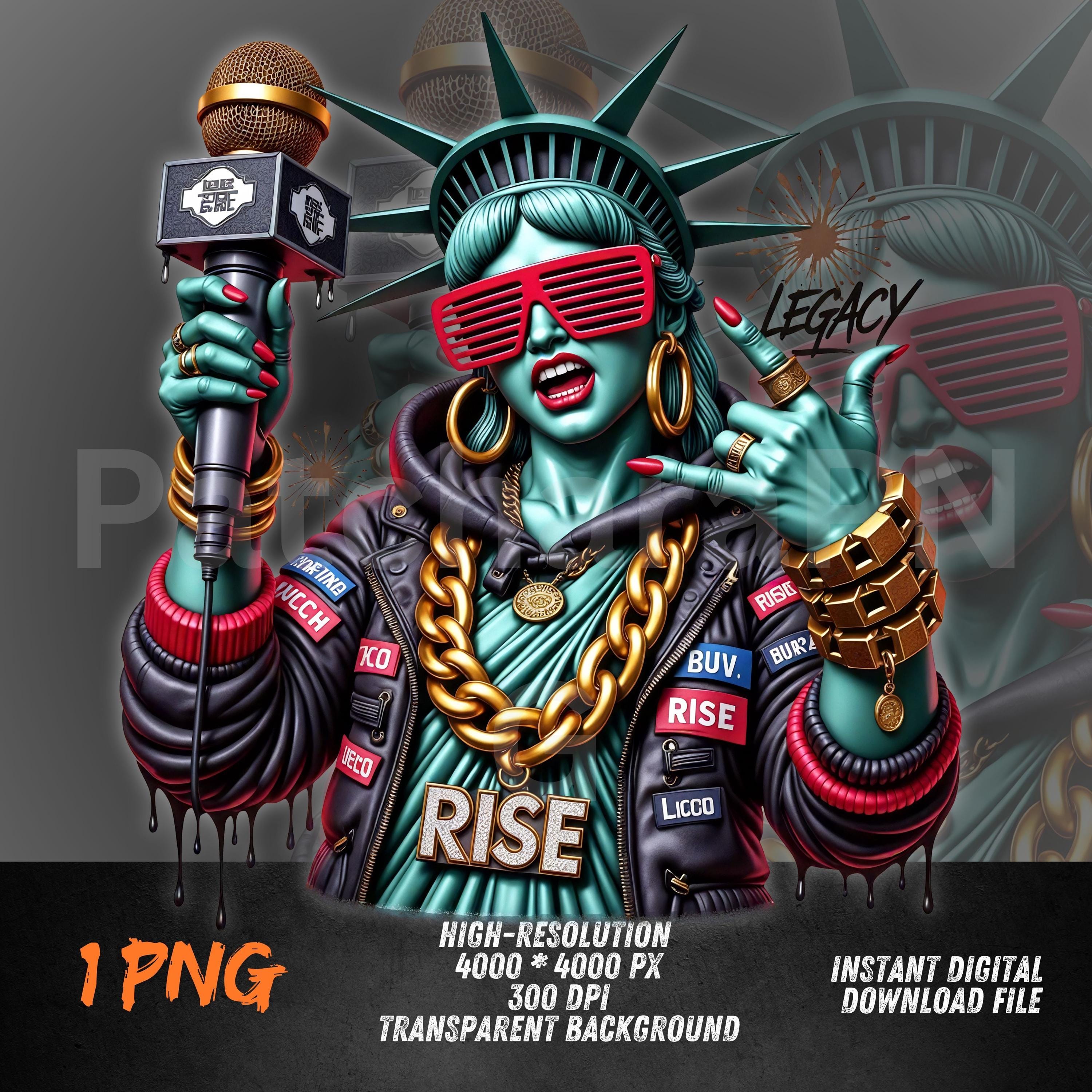Hip Hop Statue of Liberty PNG | Urban Street Style Sublimation