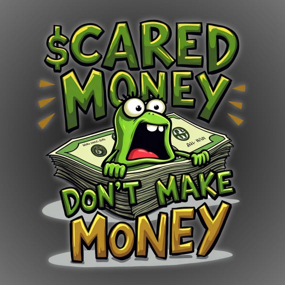 Scared Money PNG | Funny Dollar Bill Clipart With Graffiti Text