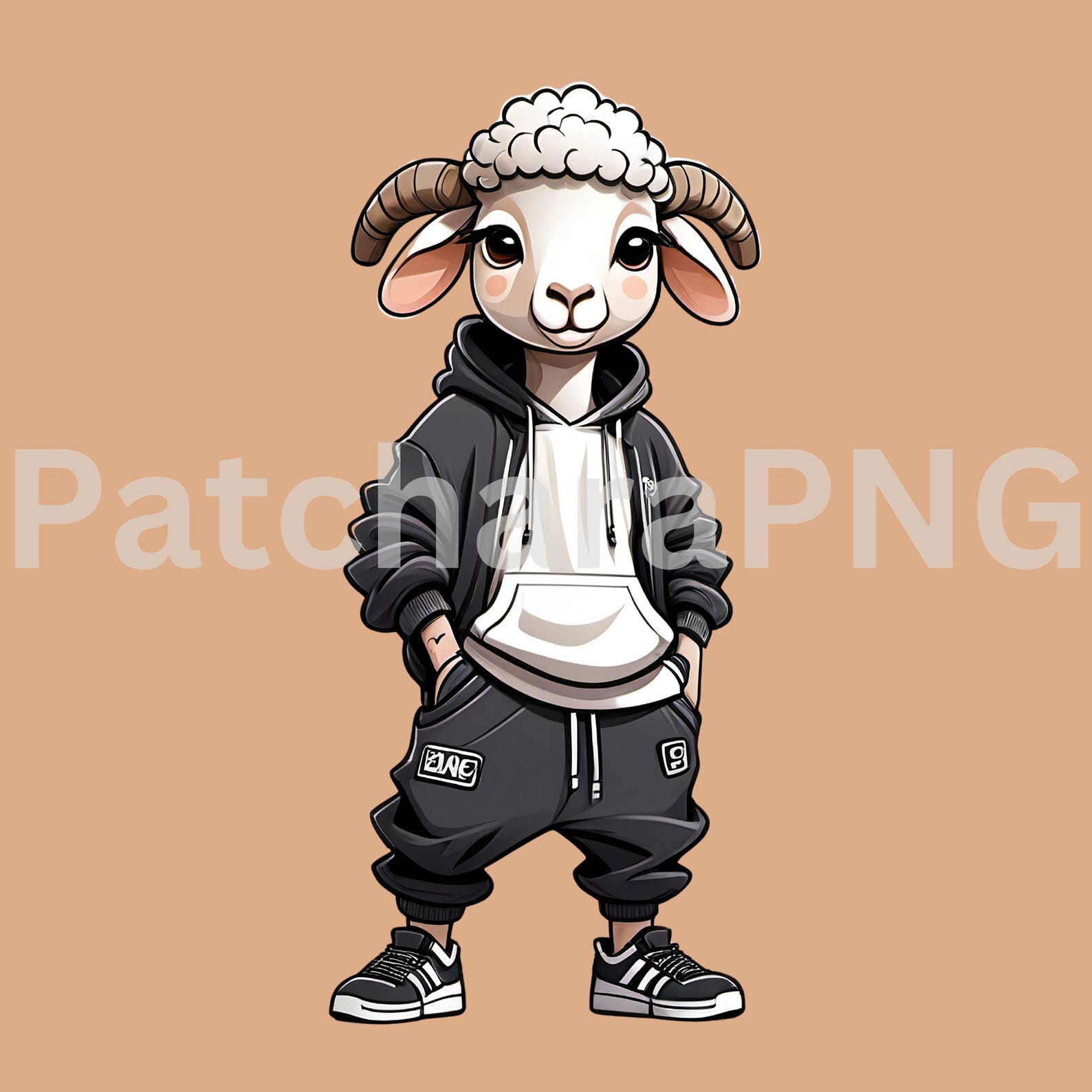 Hip hop Sheep PNG Cool Cartoon Animal Graphic Urban Streetwear hip-hop-sheep-png-cool-cartoon-animal-graphic-urban-streetwear