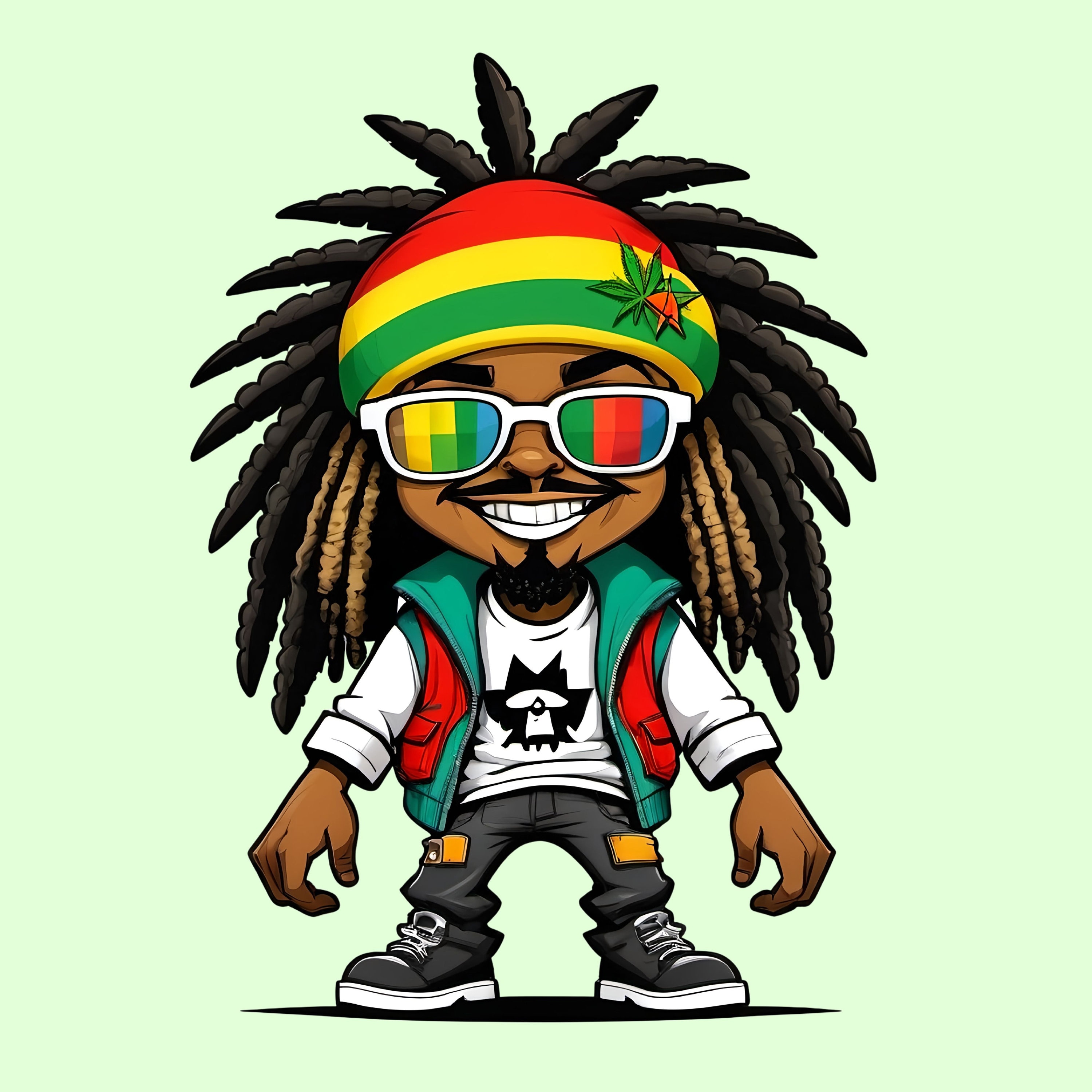 Rasta Hip-hop PNG, Reggae Street Art Clipart, Rasta Man Illustration ...