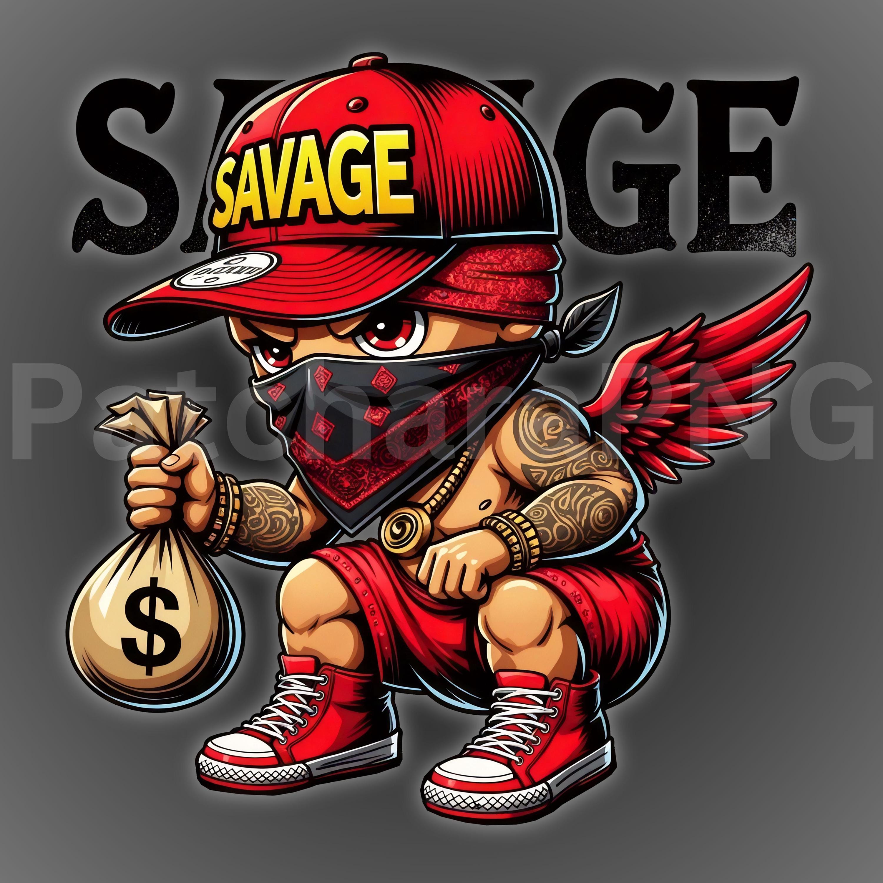 Savage Hip Hop PNG | Gangsta Cartoon Character Clipart for DTF