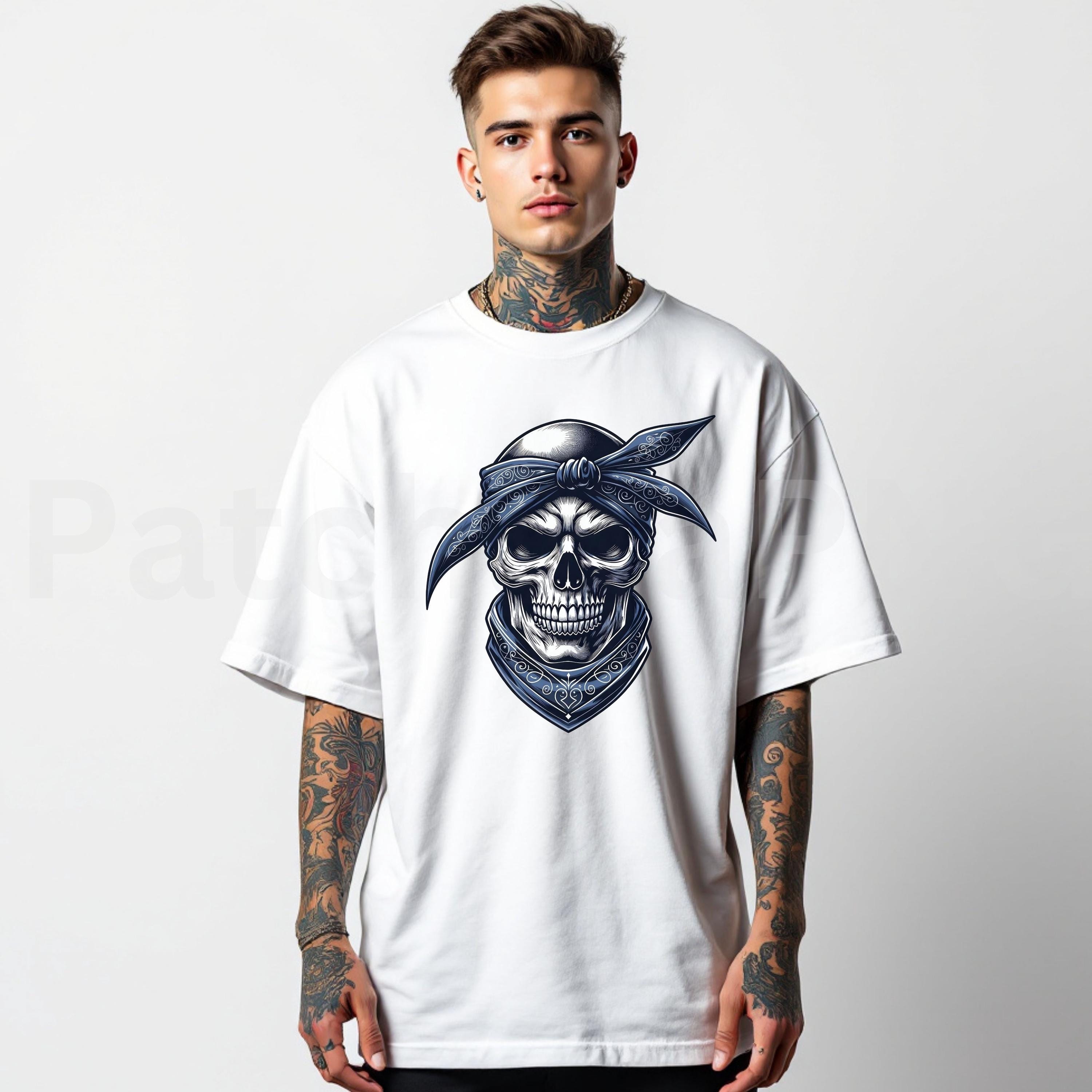 Blue Bandana Skull PNG | Gangsta Skull Clipart for Sublimation