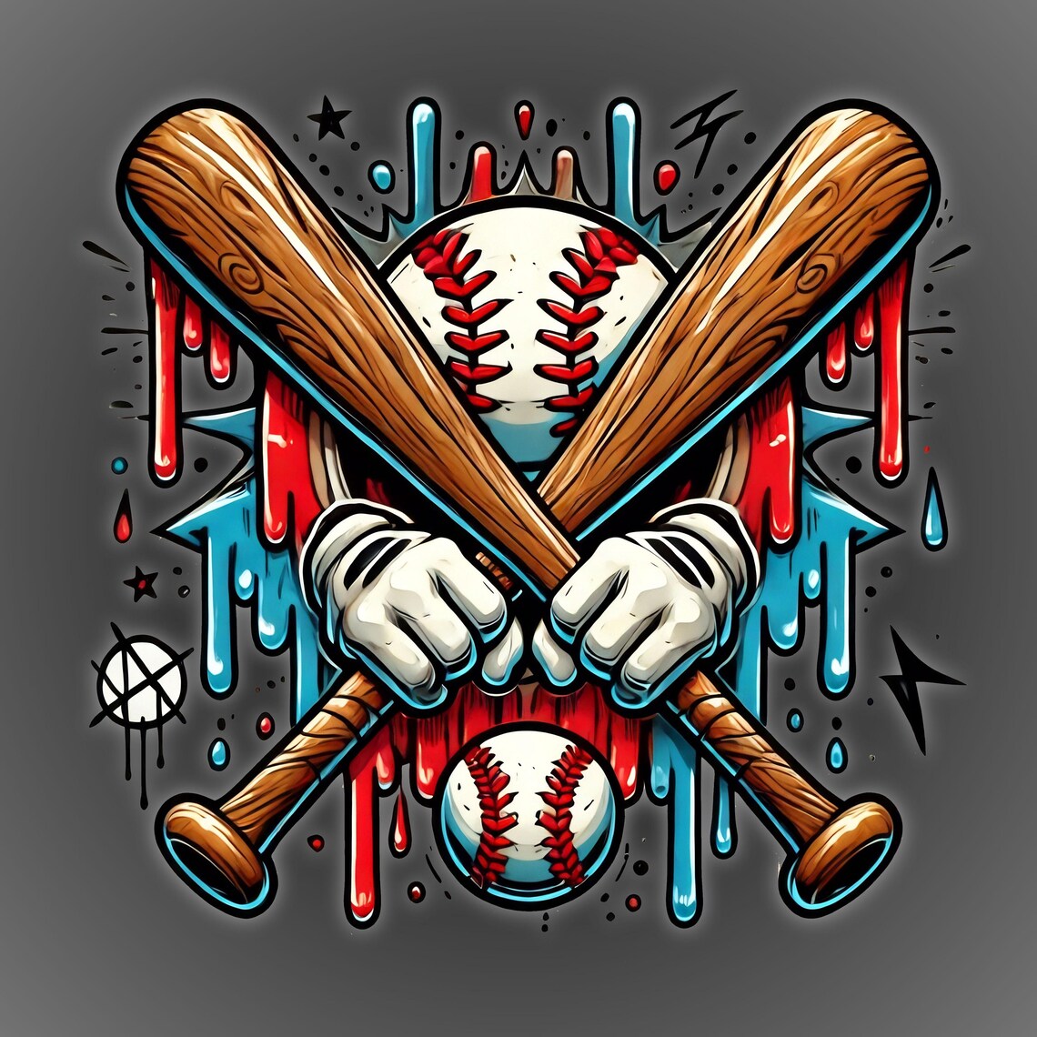 Aggressive Baseball PNG | Cool Sports Clipart for DTF & Sublimation ...