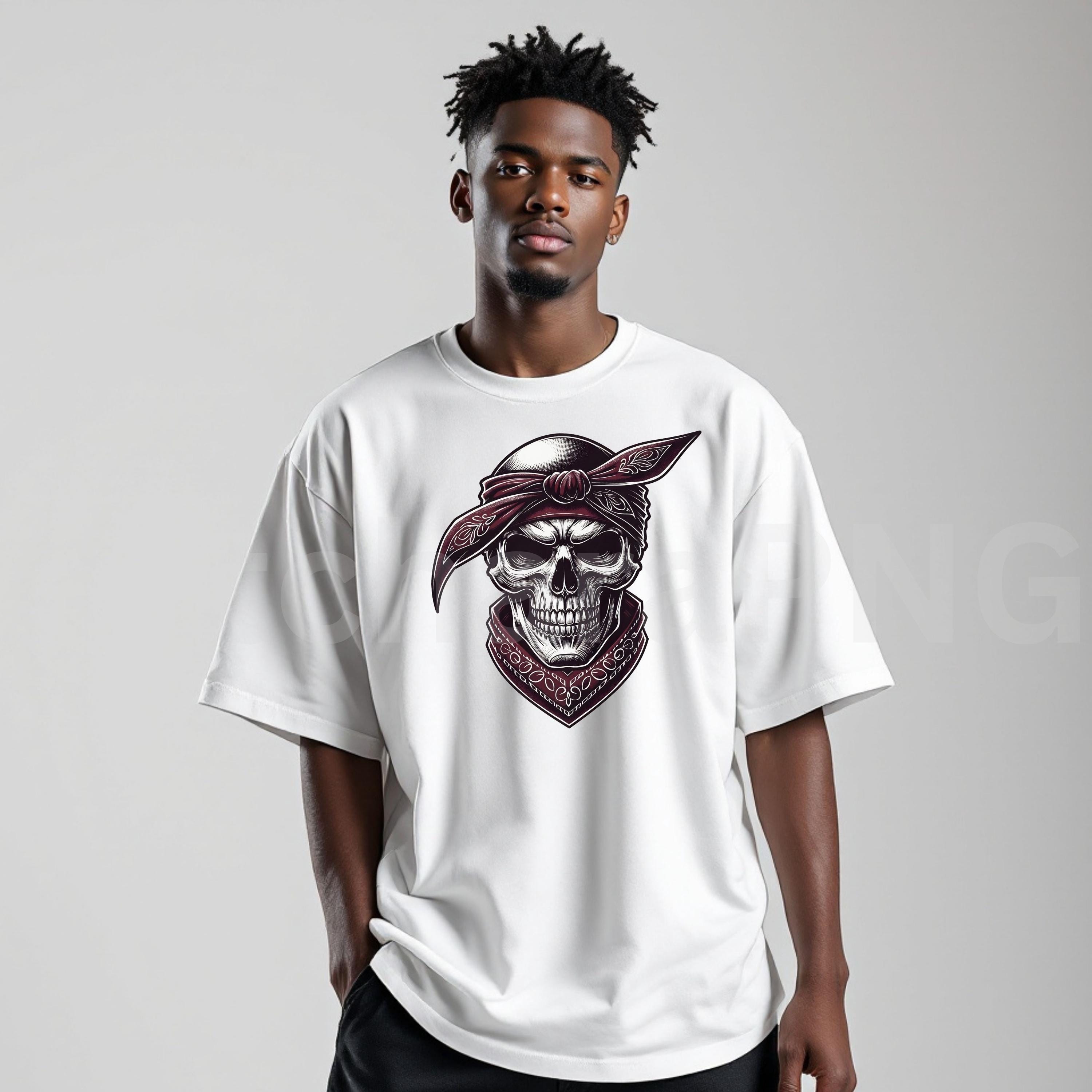 Bandana Skull PNG | Gangsta Skull Clipart for Shirt Design | Tough