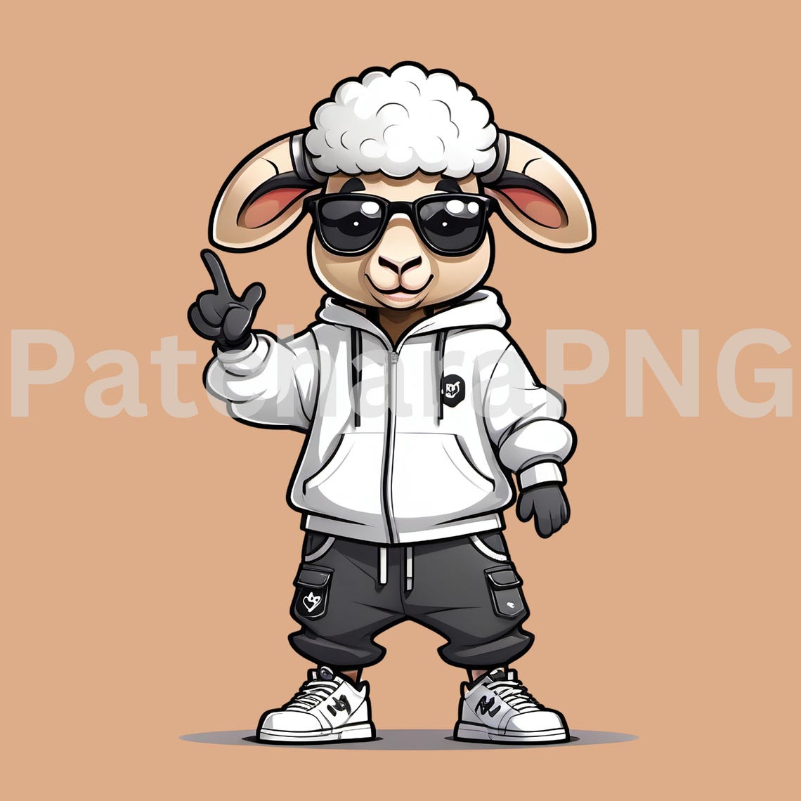 Hip hop Sheep PNG Cool Cartoon Animal Graphic Urban Streetwear hip-hop-sheep-png-cool-cartoon-animal-graphic-urban-streetwear