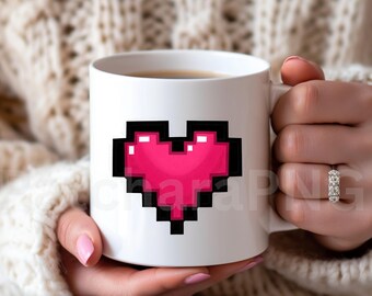 Pixel Heart PNG | 8 Bit Retro Gaming Clipart | Pink Pixel Art Heart  Sublimation PNG for Shirts, Mugs, Stickers, DTF Transfers - Etsy