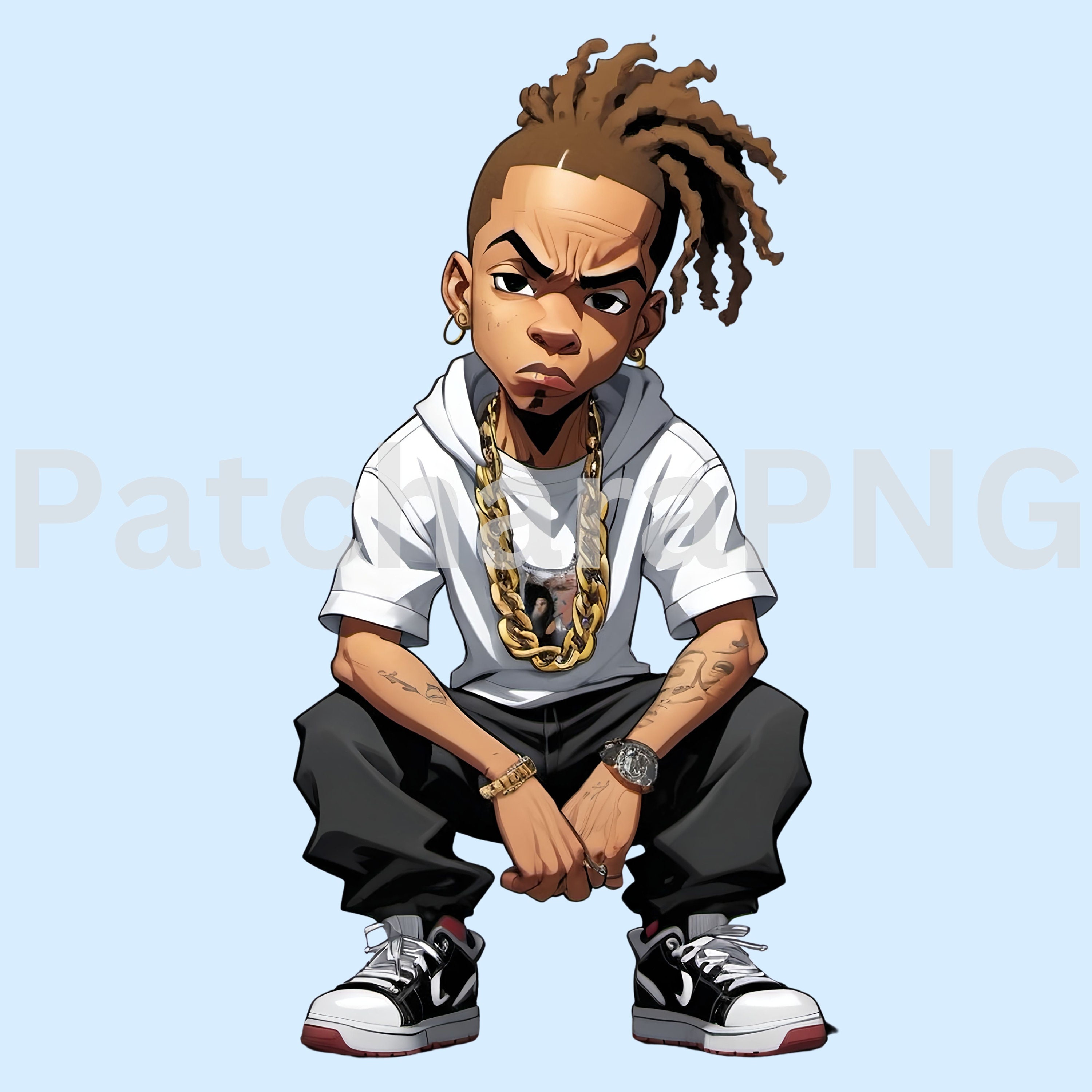 Hip-hop Character Cartoon Illustration, Graffiti Art PNG, Urban Hip-hop