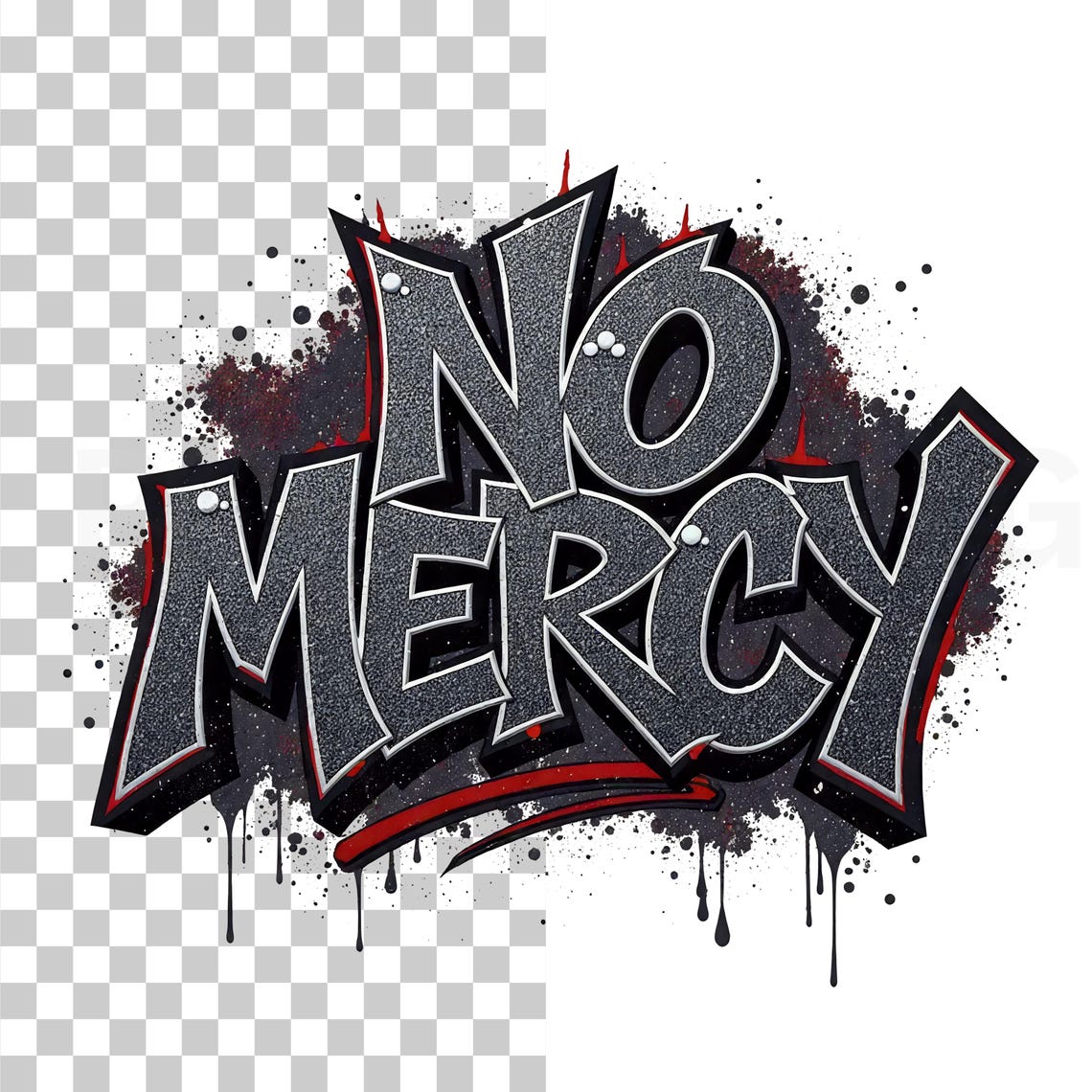 No Mercy PNG | Bold Graffiti Quote Clipart | Urban Motivation ...