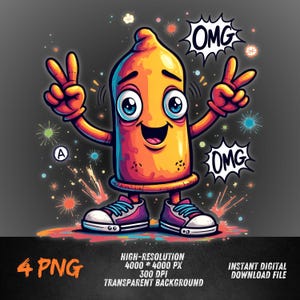 Funny Crayon PNG | OMG Cartoon Crayon Clipart | School Supplies Sublimation Design | Silly Back to School Art | Digital Download