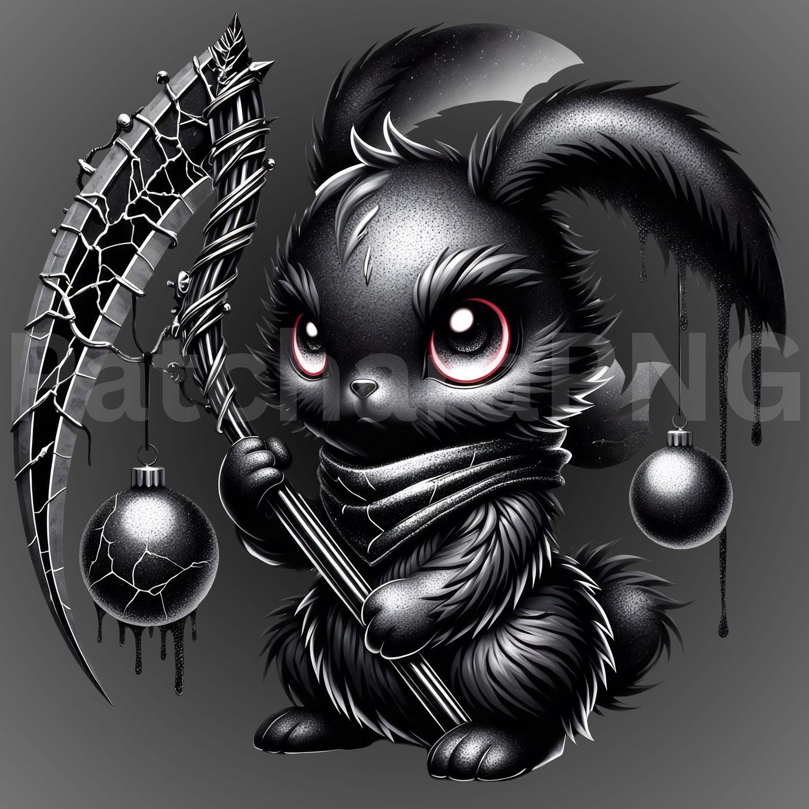 Creepy Cute Gothic Bunny PNG Clipart – Cute Grim Reaper Rabbit With ...