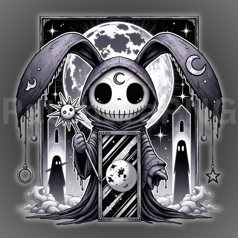 Gothic Sad Bunny PNG Bundle | Broken Heart Emo Rabbit Clipart for ...