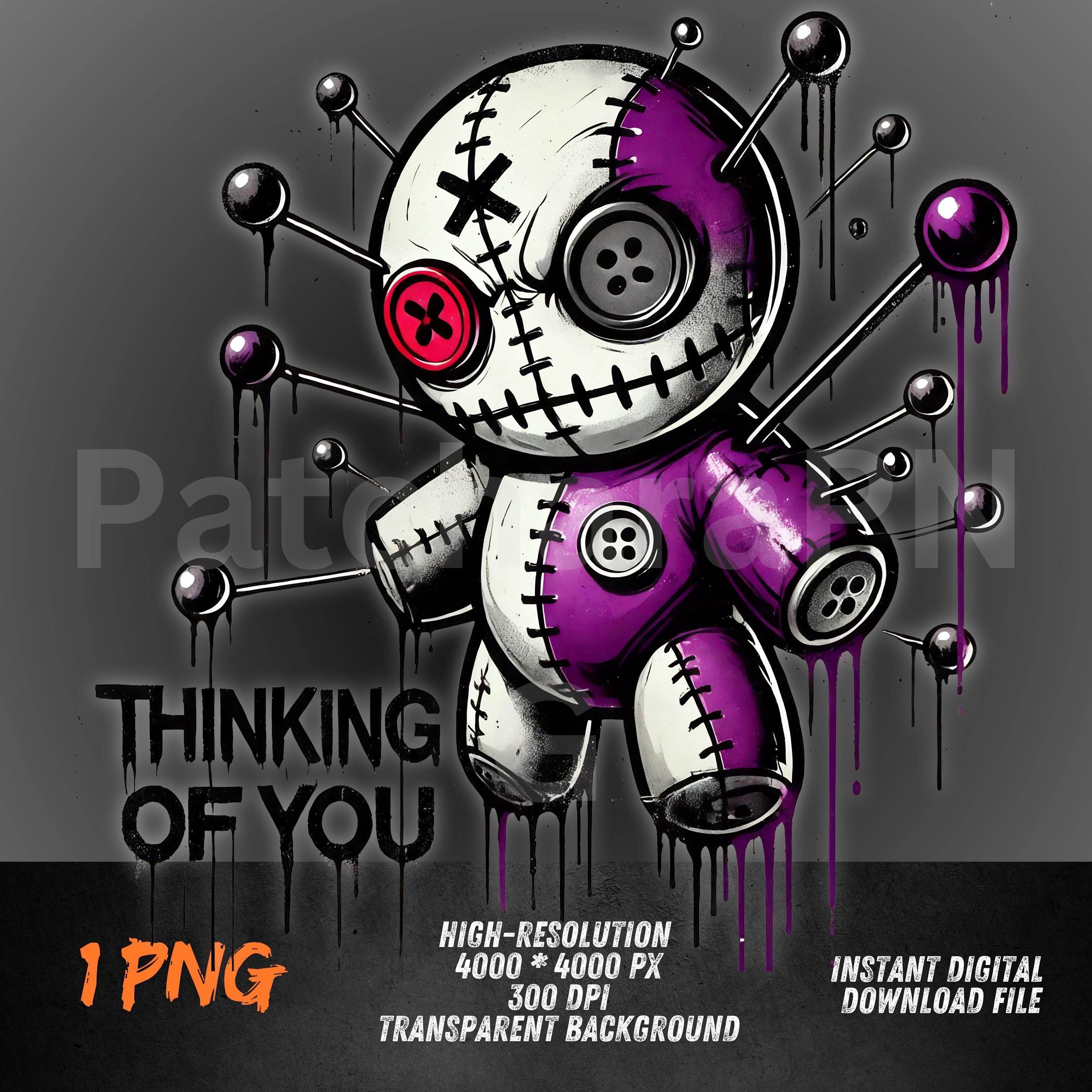 Oodoo Doll Clipart PNG Creepy Gothic Plush Design Halloween