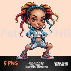 Graffiti Rainbow Braided Hair Girl Clipart, Pastel Colors, T-Shirts, Digital Download  – hiphop girl Art for T-Shirts Hoodies and More