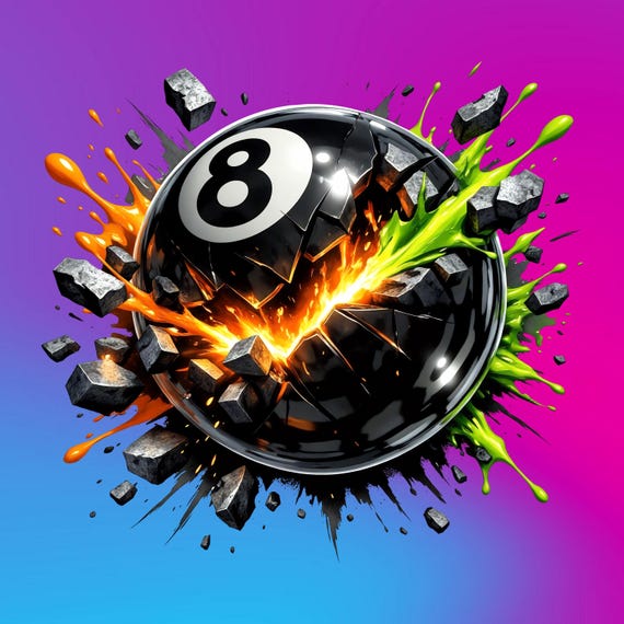 8 Ball Pool PNG for T-shirt Print, Flaming Billiards Graphic, DTF
