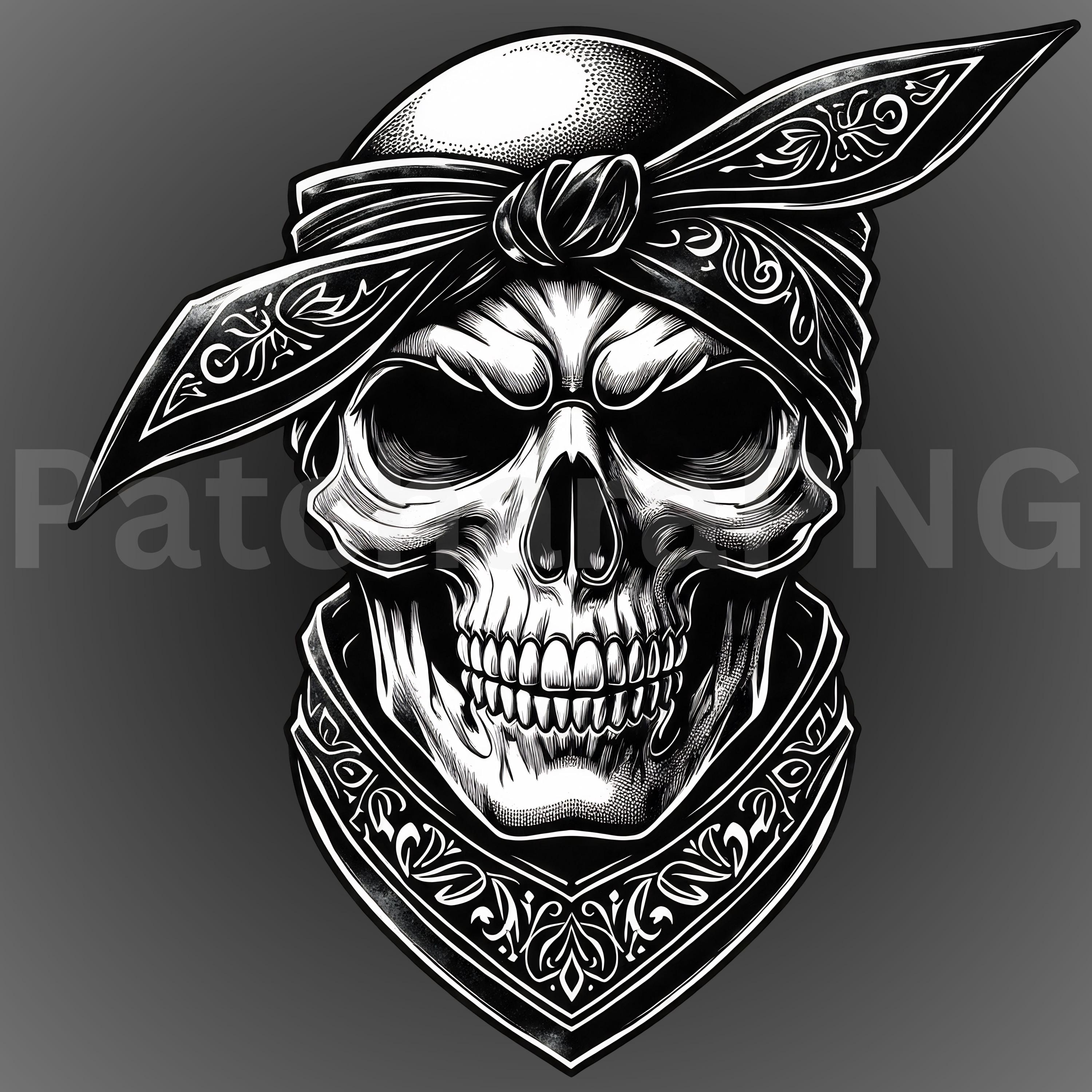 THE BONEZ bandana skull Tシャツ XL Bandana Skull T-Shirt Badass Gangsta Swag Dead Tee Shirt | eBay