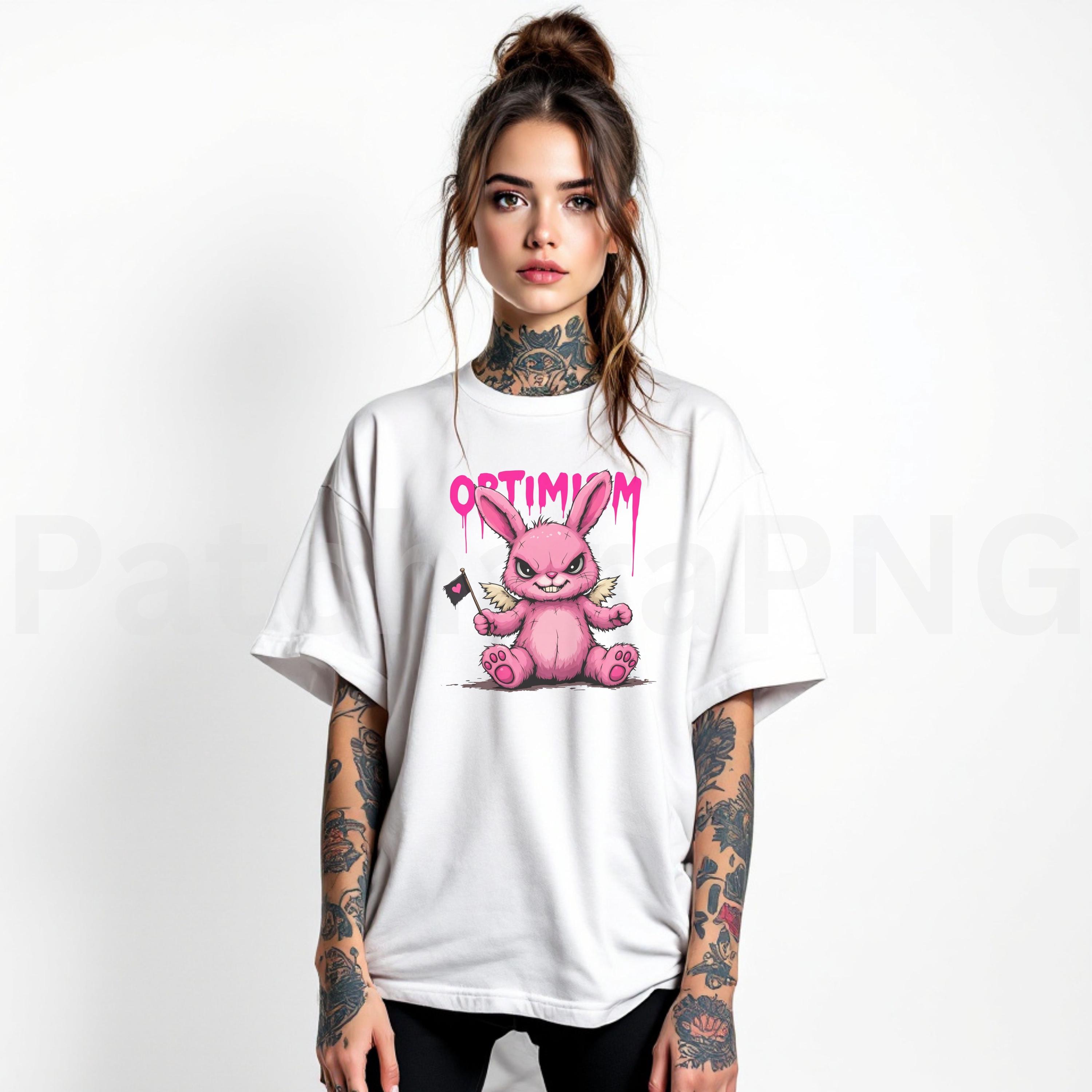 Pink Bunny PNG | Evil Cute Rabbit Clipart With Knife | Dark Kawaii ...
