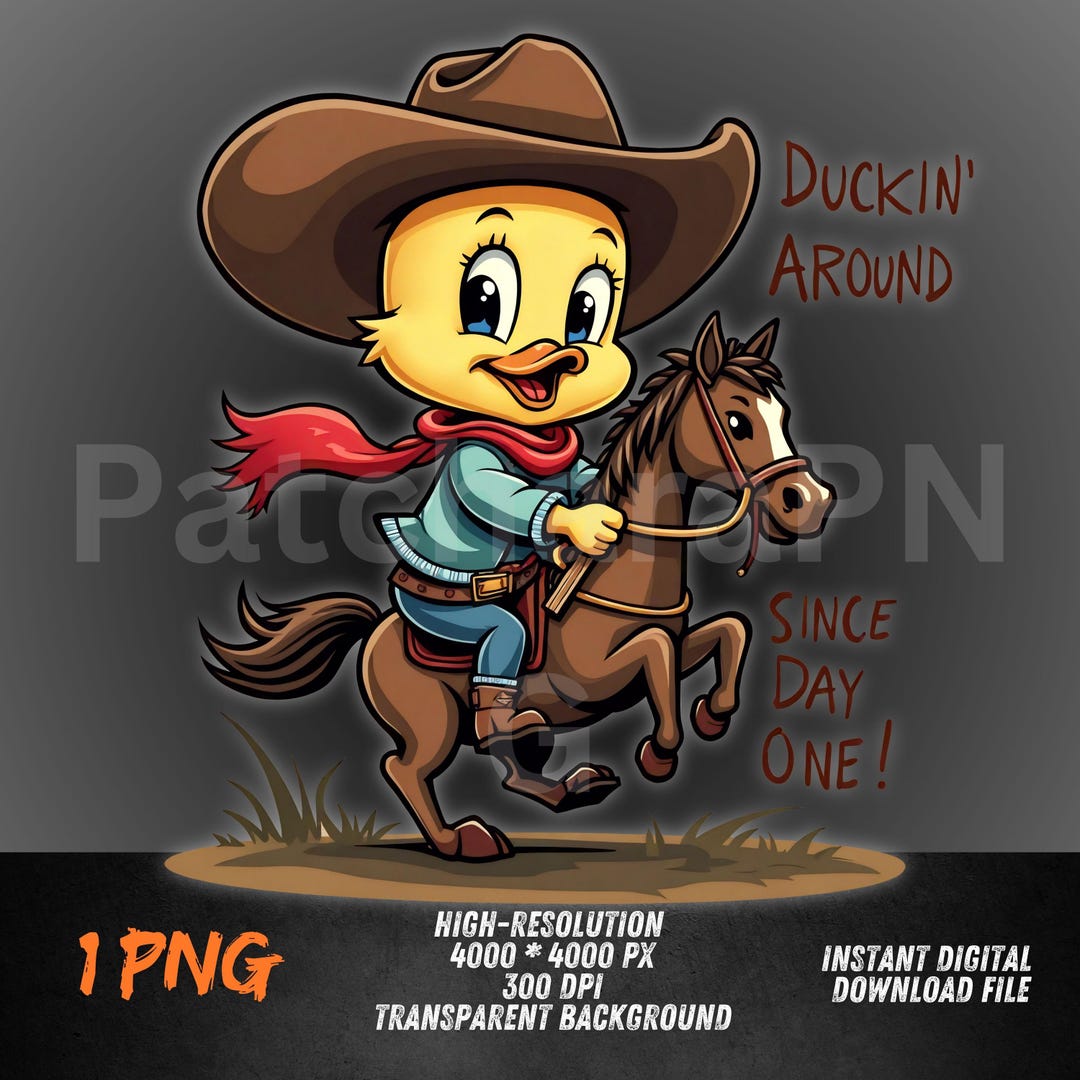 Duck Riding Deviantart Cowboy Duck PNG | Funny Duck Riding Horse Clipart | Duckin’ Around ...