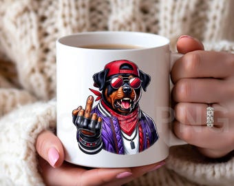 Rottweiler PNG Graffiti Art | Dog Lover Shirt Design | Sublimation
