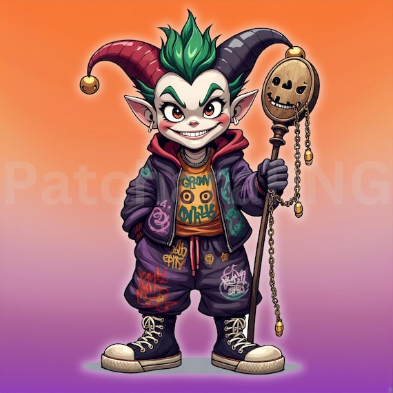Urban Jester PNG | Graffiti Joker Clipart | Mischievous Clown
