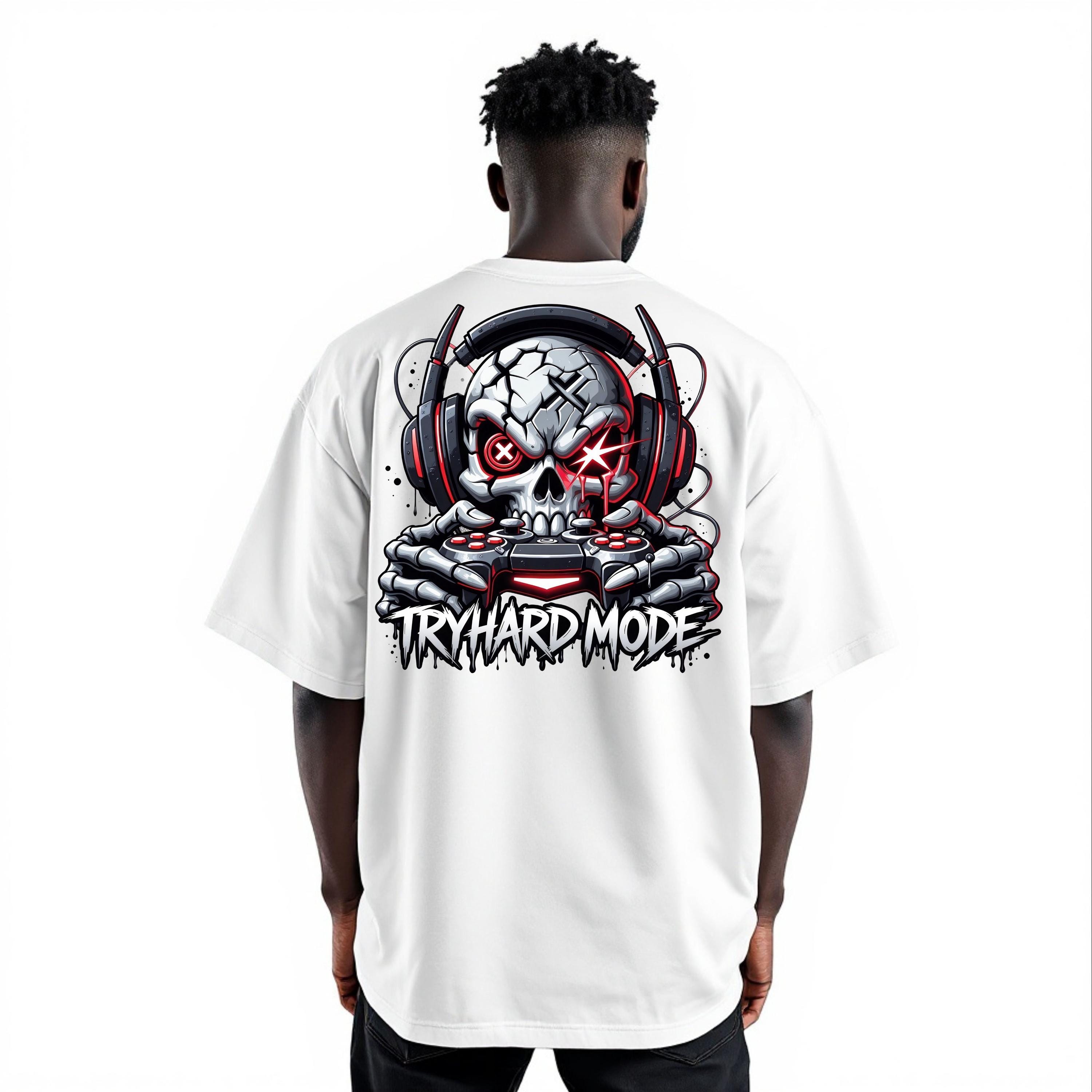 Try Hard Rivals Shirts Gaming Skull PNG , Tryhard Mode Gamer Skull | Red Glow Design for DTF ...