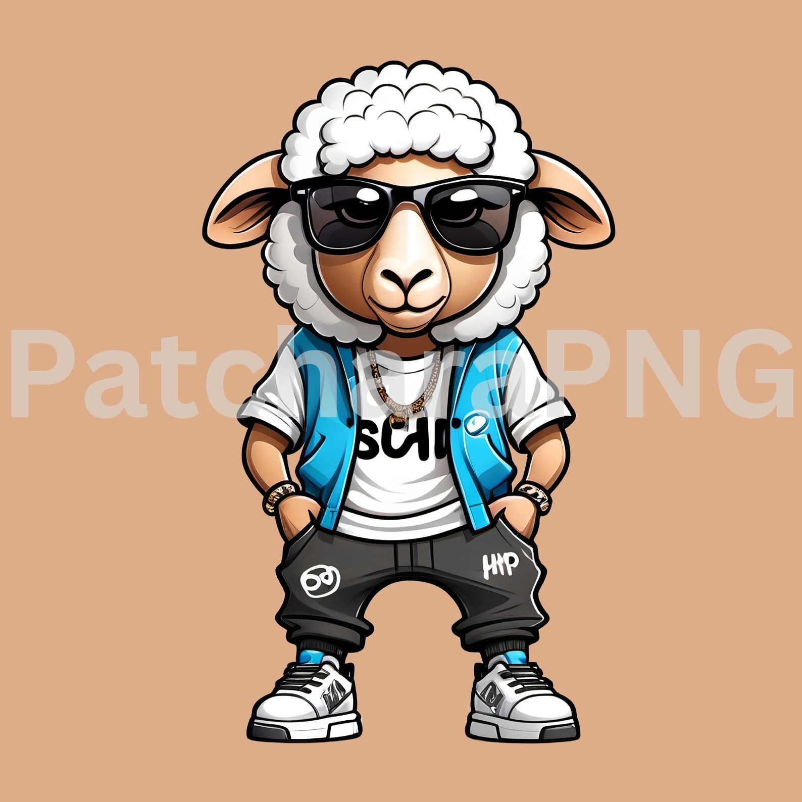 Hip hop Sheep PNG Cool Cartoon Animal Graphic Urban Streetwear hip-hop-sheep-png-cool-cartoon-animal-graphic-urban-streetwear