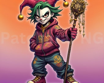 Urban Jester PNG | Graffiti Joker Clipart | Mischievous Clown