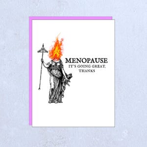 Funny Menopause Greeting Card – Warrior Woman Support, Hormones, Aging Humor image 1