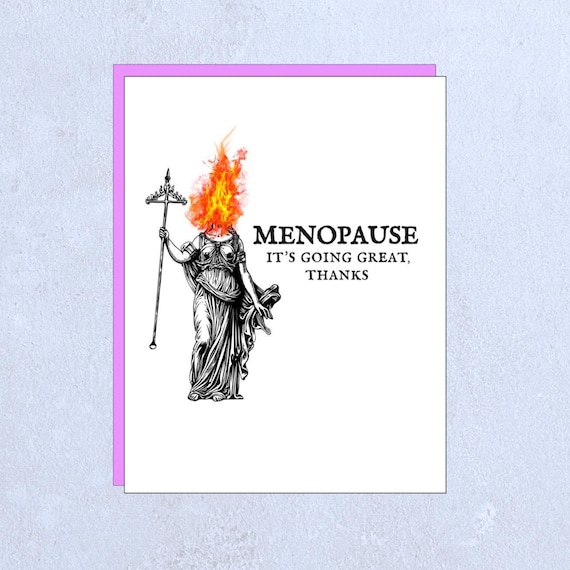 Funny Menopause Greeting Card – Warrior Woman Support, Hormones, Aging Humor