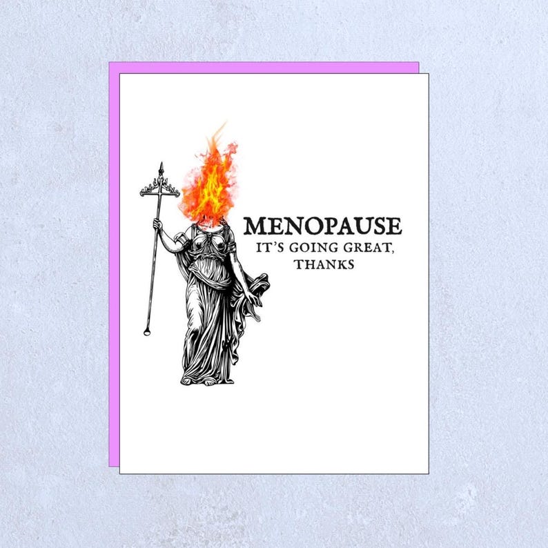Funny Menopause Greeting Card – Warrior Woman Support, Hormones, Aging Humor image 1