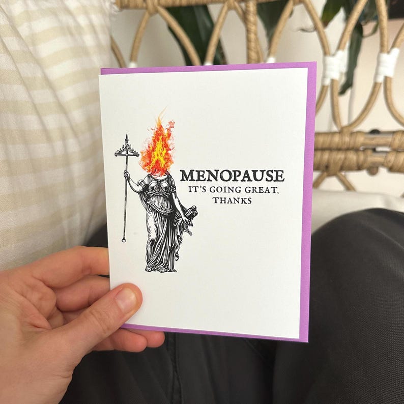 Funny Menopause Greeting Card – Warrior Woman Support, Hormones, Aging Humor image 3