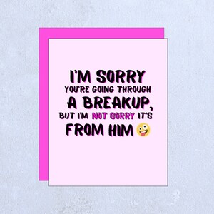 NOT SORRY - Trennungskarte Trennungskarte lustige Karte humorvolle Karte Valentinstagskarte Galentinerkarte Freundschaft Single Geschenk für Single rosa