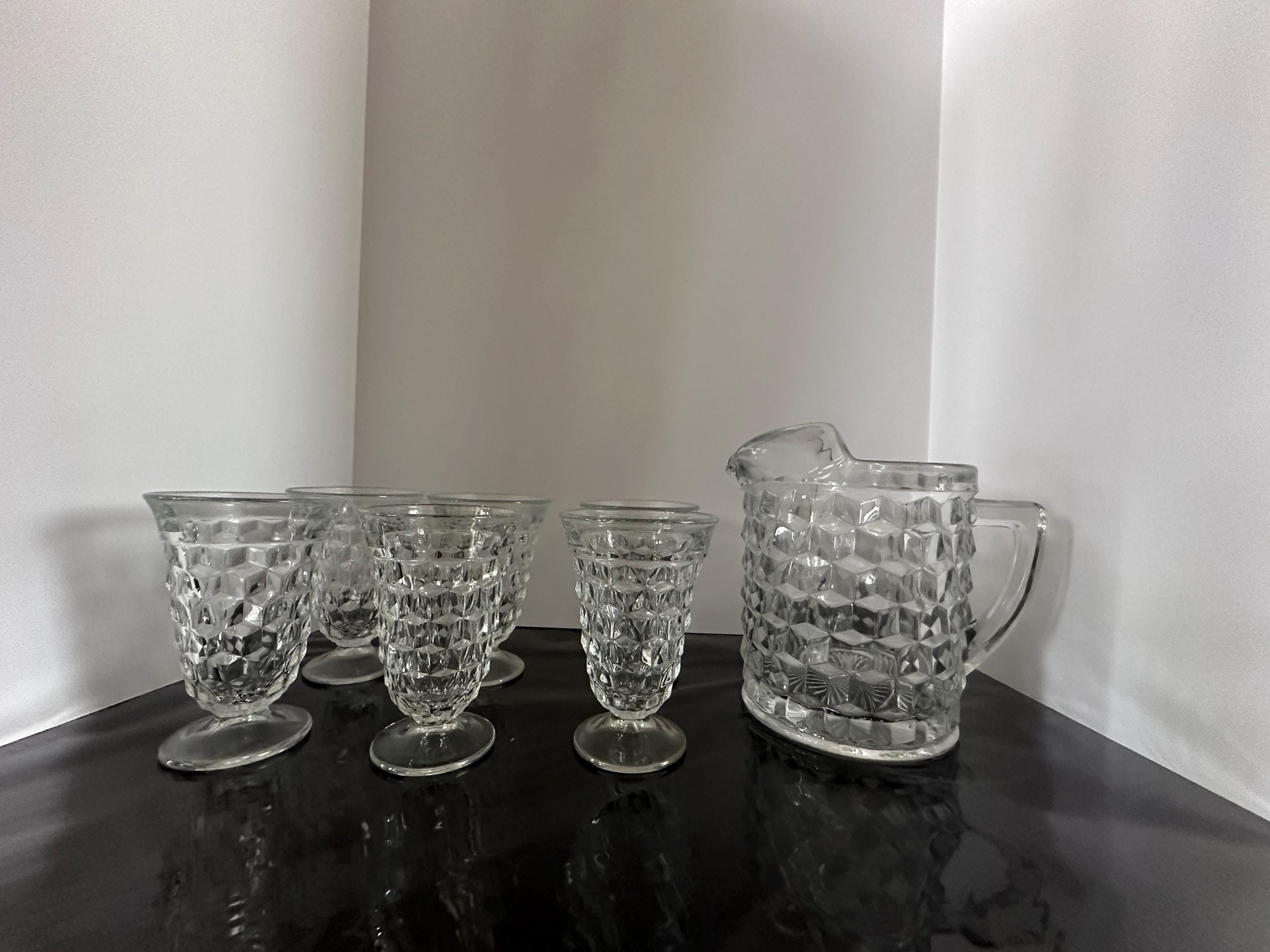 Fostoria Pitcher And Stemmed Glasses