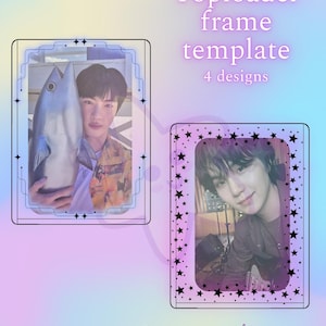 Kpop Photocard Toploader Frame SVG PNG | Cute Deco Frame Cut File for Cricut & Silhouette | Photocard Holder Sticker Template