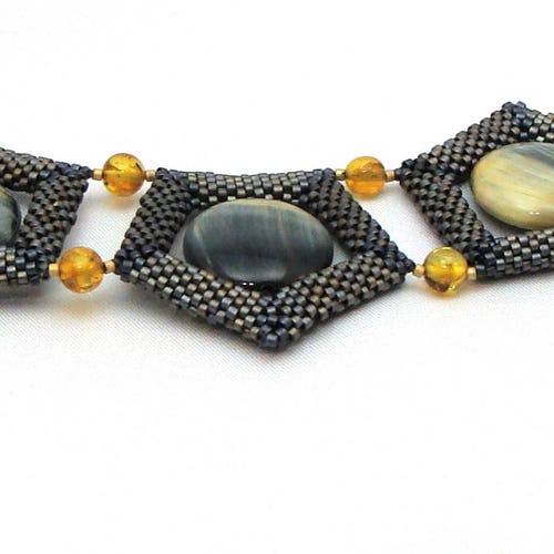 Cats Eye and Amber Links Bracelet shops