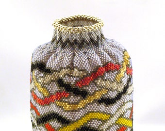 Three Braids Beadwoven Vase